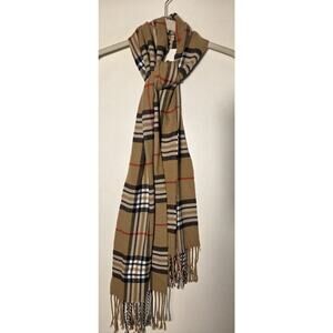 Glory Max Unisex Classic Tan Plaid Winter Scarf Soft Cashmere 62x12